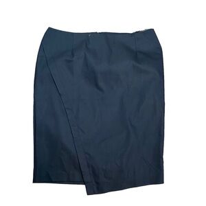 Lane Bryant Black Double Weave Stretch Asymmetrical Pencil Skirt